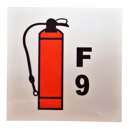 IMPA 336091 SIGN FIRE CONTROL FOAM EXTINGUISHER 9 LTR 150 X 150 MM