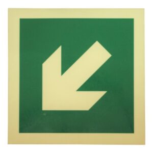 IMPA 334421 SIGN DIRECTION ARROW 45DEG UP (R) 150 X 150 MM