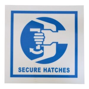 IMPA 335101 SIGN SAFETY SECURE HATCHES 150 X 150 MM