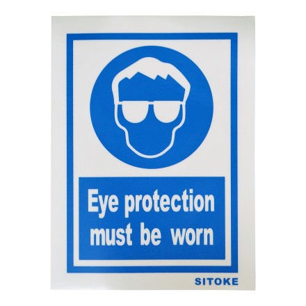 IMPA 335712 SIGN WEAR GOGGLES WHITE VINYL 200 X 150 MM