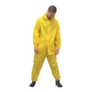 IMPA 190412 RAIN SUITS W/ HOOD CLOTH LINED PVC SIZE L