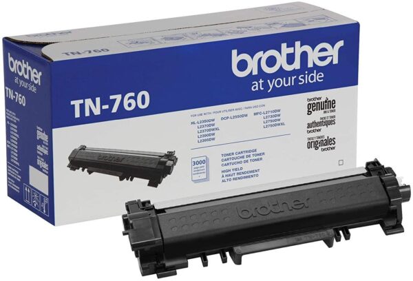 Brother Genuine Cartridge TN760 High Yield Black Toner