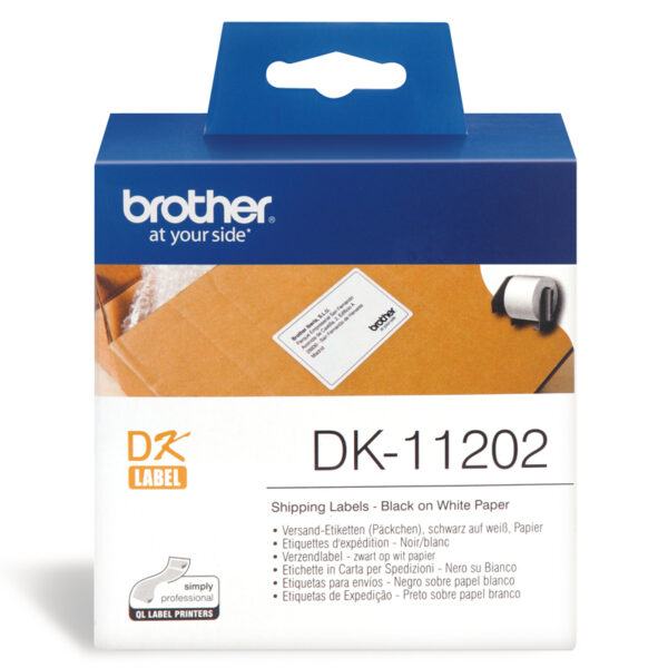 Brother DK11202 White Shipping Label Roll, 62mm X 100mm X 300pcs