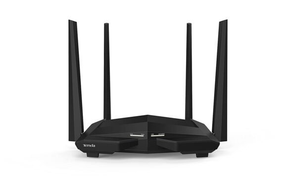 Tenda AC10 AC1200 Wireless Smart Dual-Band Gigabit WiFi Router, MU-MIMO, 4 Gigabit Ports, 867Mbps/5 GHz+ 300Mbps /2.4GHz, Support VPN Server, WiFi Schedule, (Black, Not a Modem)