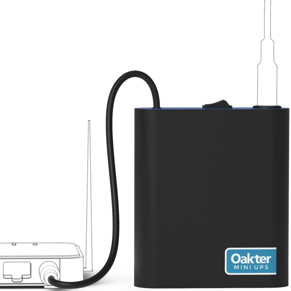 Oakter Mini UPS for 12V WiFi Router UPS Power Backup Inverter for WiFi Router During Power Cuts | Current & Surge Protection | Deep Discharge Protection