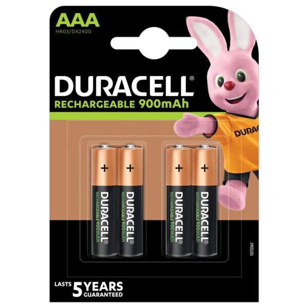 DURACELL RECHARGEABLE AAA 900MAH BATTERIES