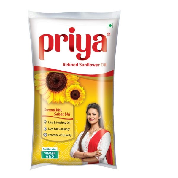 Priya Fortified With Vitamin A & D Refined Sunflower Oil 1 L