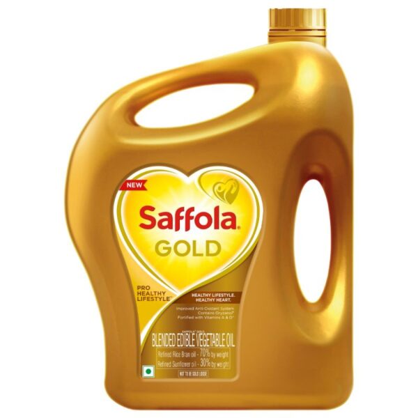 Saffola Gold Pro Healthy Lifestyle Rice Bran Based Blended Oil 5 L