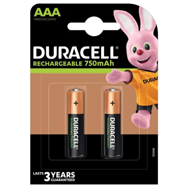 DURACELL RECHARGEABLE AAA 750MAH BATTERIES