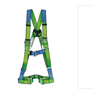Nylon Green Full Body Harness With Rope Lanyard And Scaffold Hook